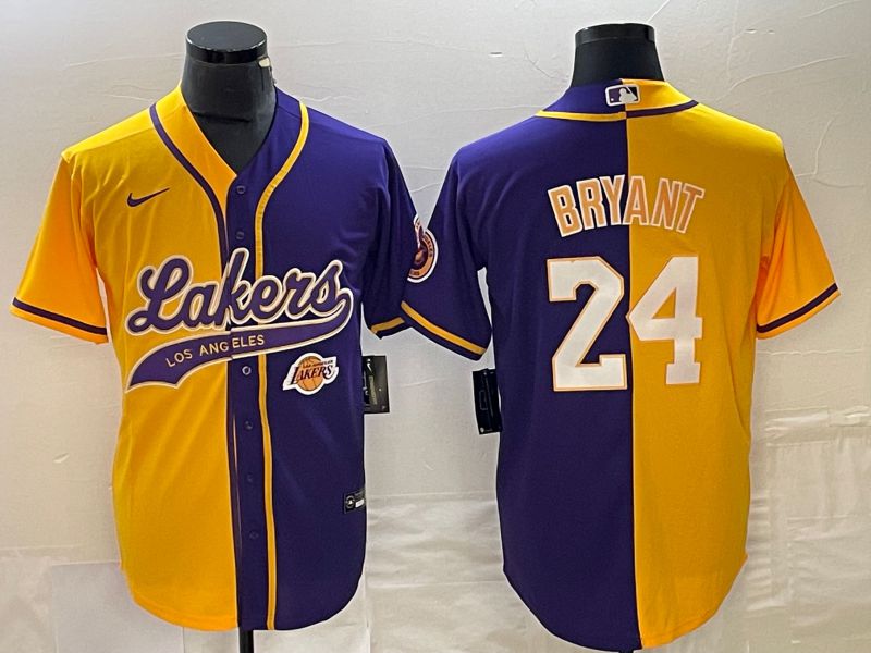Men Los Angeles Lakers #24 Bryant yellow purple 2023 Nike Co Branding Game NBA Jersey style 2->los angeles lakers->NBA Jersey